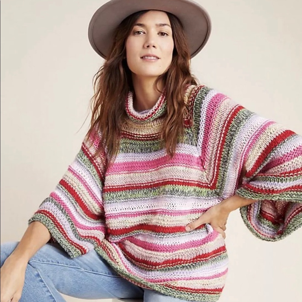 Anthropologie Candice Sweater Bell Sleeved Striped